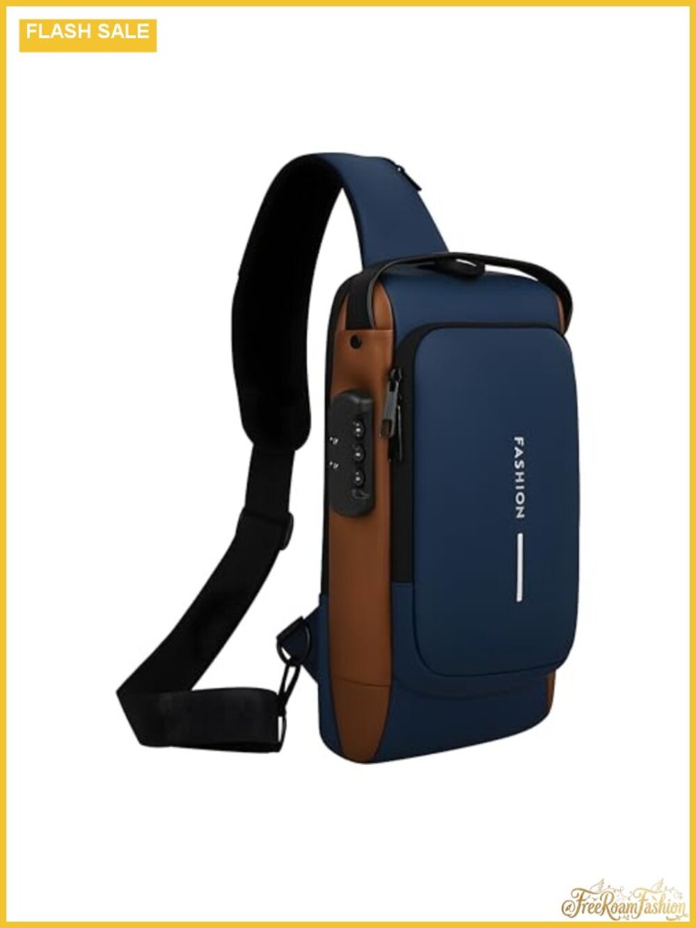 Anti-Theft Sling Bag with USB Port Water-Resistant Crossbody Chest Backpack